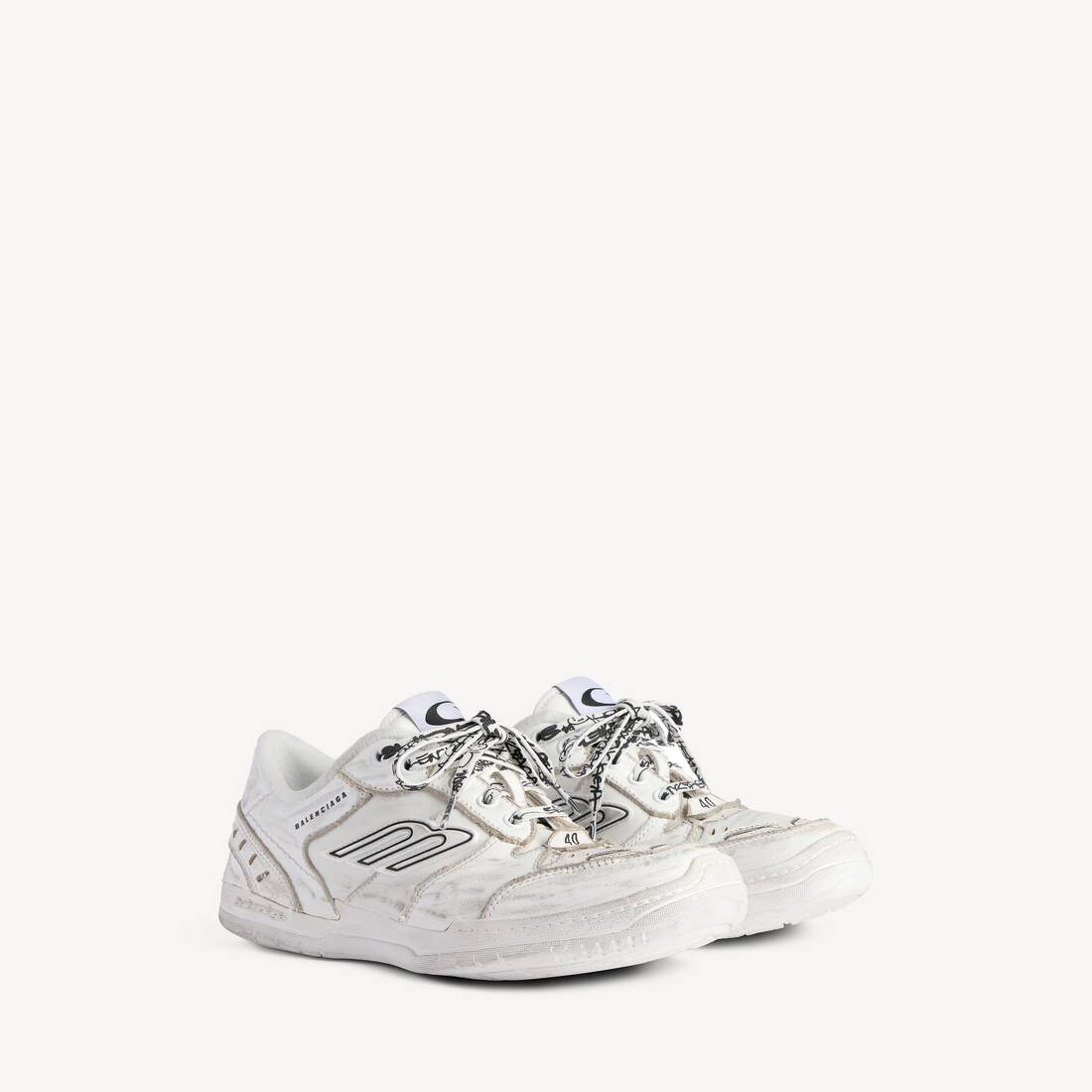 Men' Balenciaga Hamptons Worn-out Trainers White Sneaker