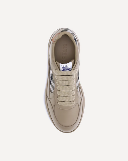 Men’s Burberry Leather Check Terrace Beige Sneakers