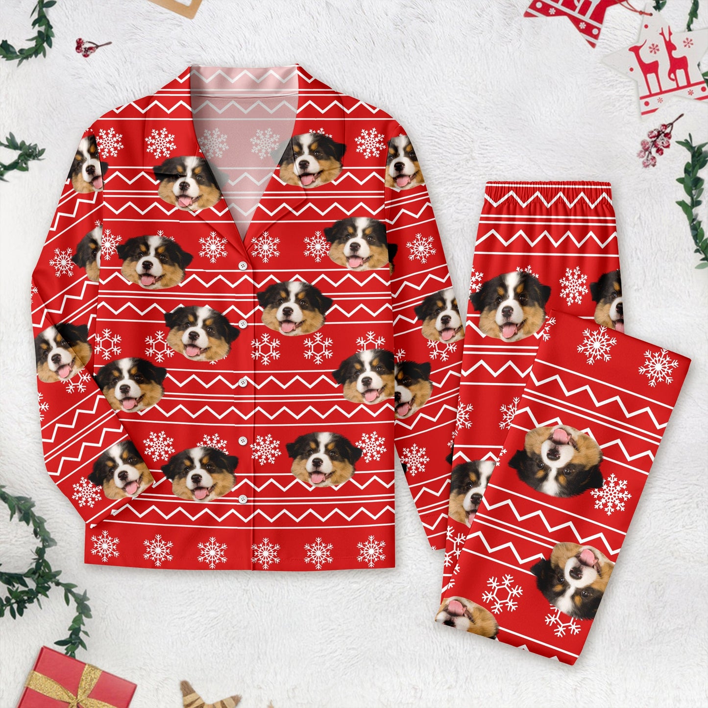 Custom Photo Christmas Dog Pajamas