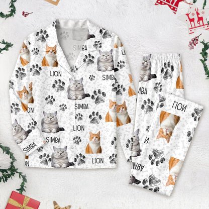Custom Photo Dog Cat Paw For Dog Cat Lover Pajamas Christmas