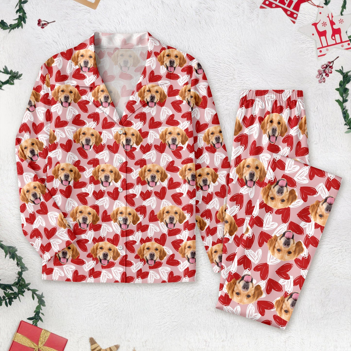 Custom Photo Dog Cat And Face Pajamas