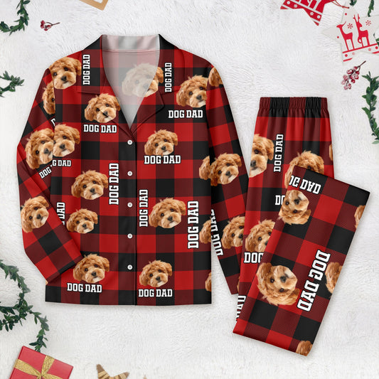 Custom Photo Dog Cat Mom Dad Flannel Pajamas