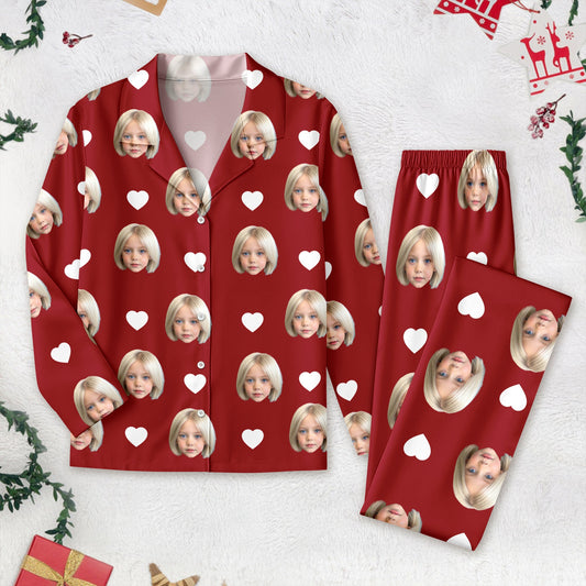 Custom Photo Face And Heart Icon Pajamas
