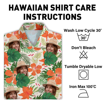 Custom Photo - Interesting Cut Head Photo Flower Theme Summer Hawaii - Personalized Customized Hawaiian shirt