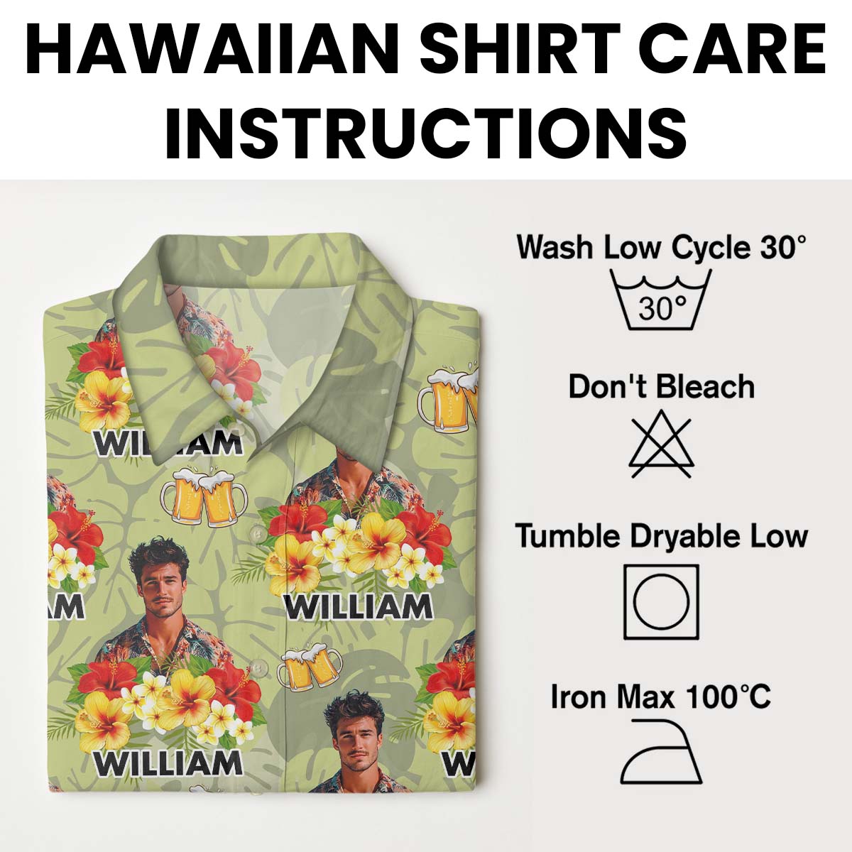 Custom Photo Drinkin' & Cheerin' - Personalized Customized Hawaiian Shirt