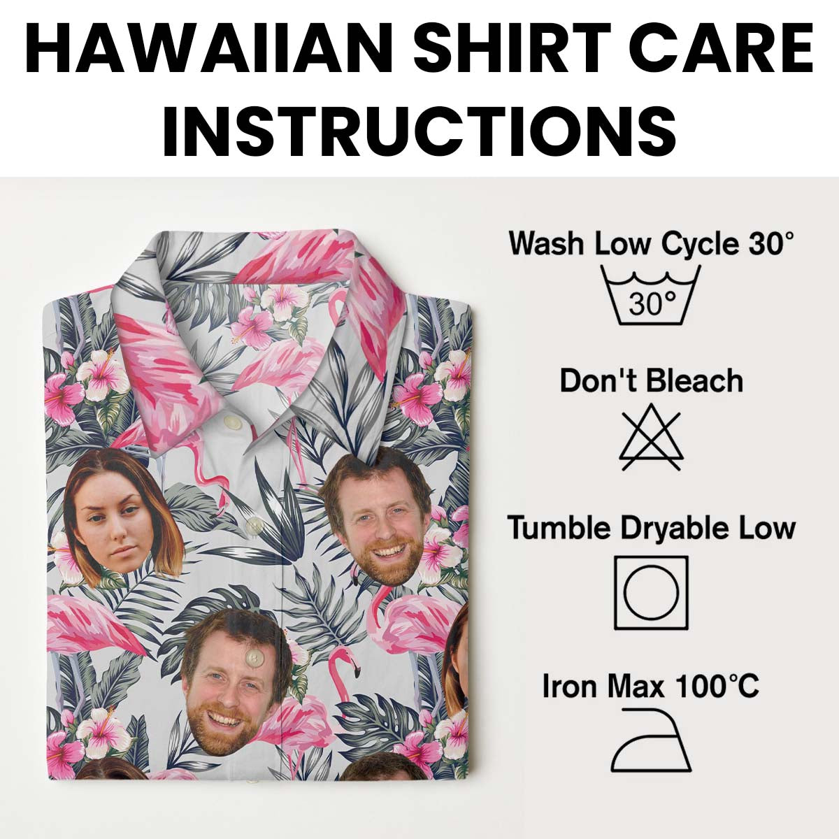Custom Photo With Beloved Ones Flamingo Theme - Personalized Customized Hawaiian Shirt