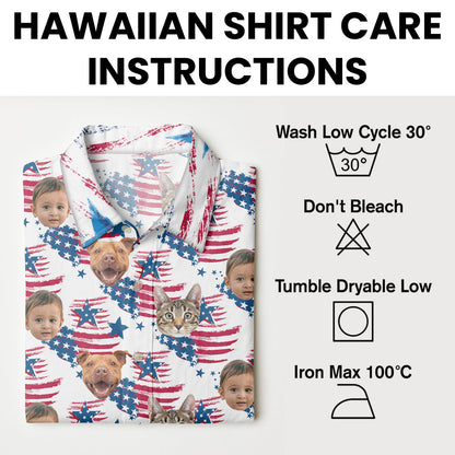 Custom Photo With Beloved Ones American Theme - Personalized Customized Hawaiian shirt