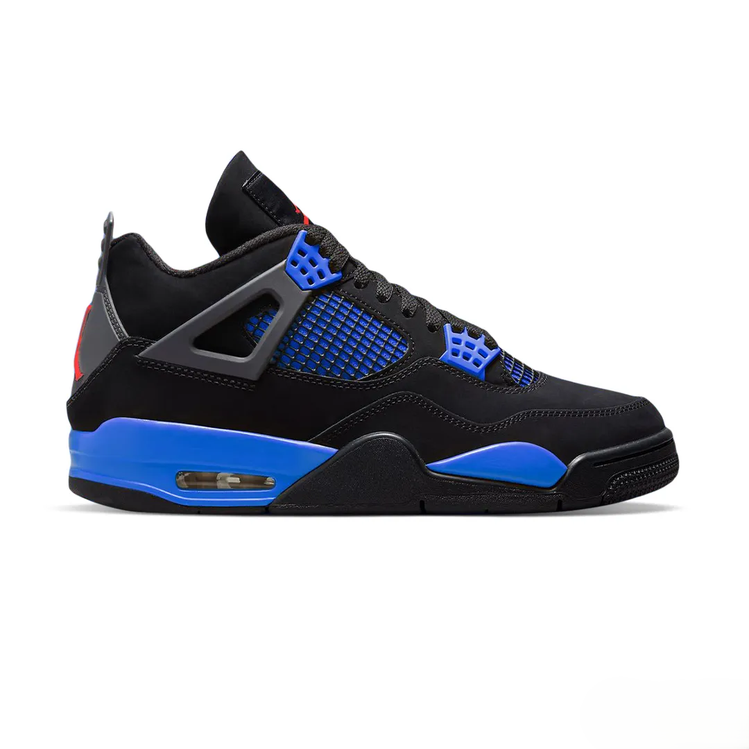 Men's Air Jordan 4 Black Deep Royal Blue Shoes