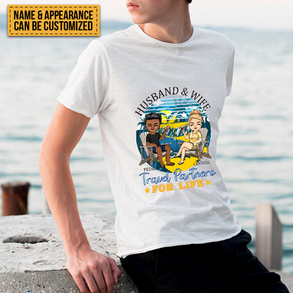 Husband And Wife Travel Partners For Life - Beach Couple T-shirt - Gift For Couples