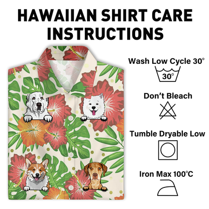 Cute Dog Theme Summer Dog Love - Personalized Customized Hawaiian shirt