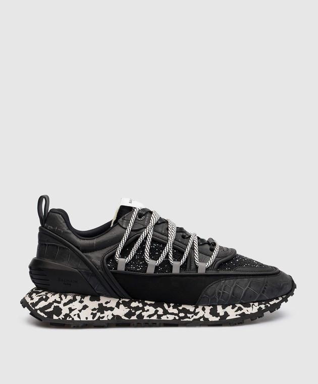 Men's Balmain Black Beaded Racer Combo Sneakers