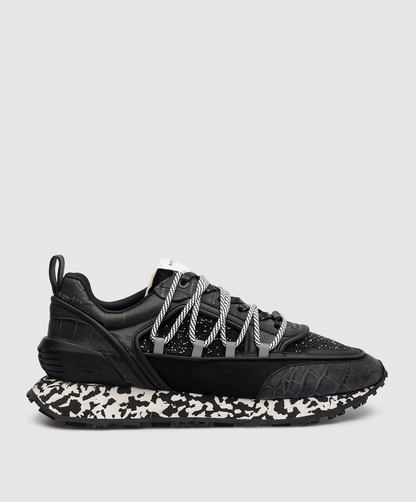Men's Balmain Black Beaded Racer Combo Sneakers
