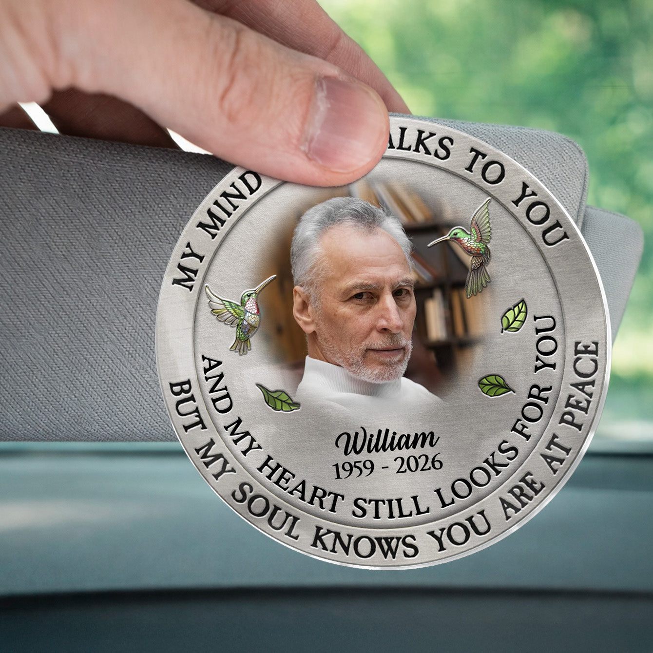Custom Photo My Mind Still Talk To You - Personalized Car Visor Clip - Special Gift For Family Members
