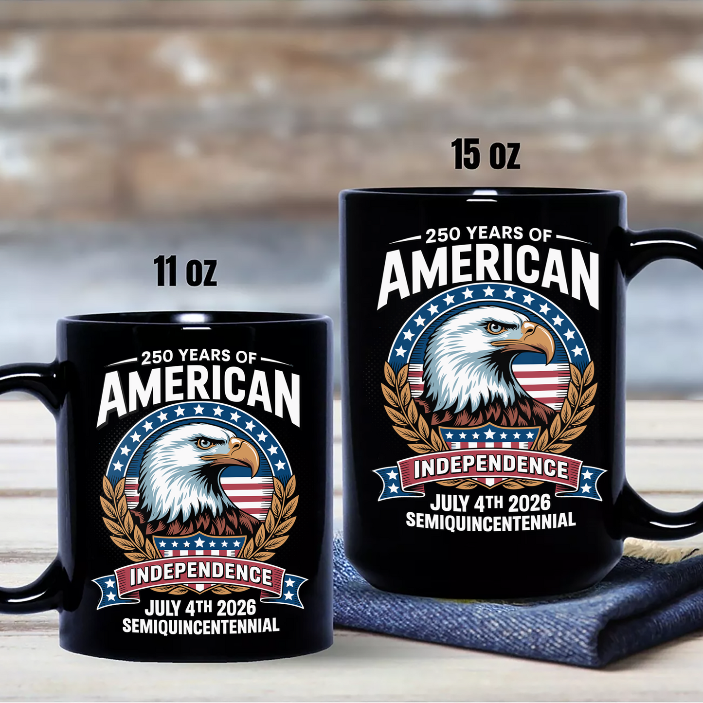 250 Years of America Independence Eagle - July 4th 2026 Black Mug