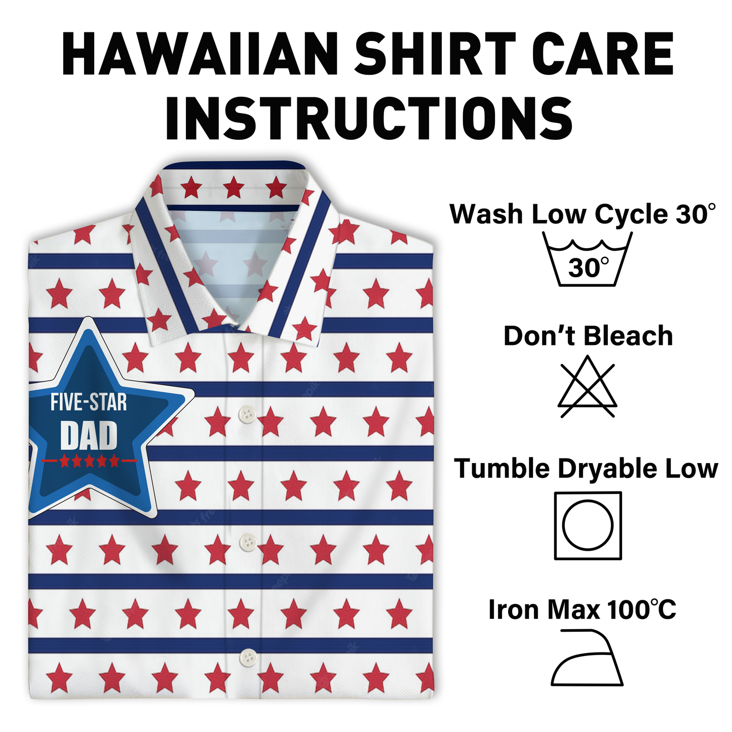 Five Star Best Dad Ever - Gift For Father Grandpa Dad - Personalized Customized Hawaiian shirt