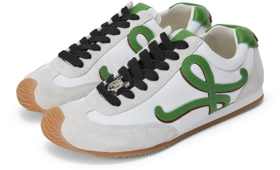 Men's Loewe Ballet Runner 2.0 In Nylon And Calfskin Green Sneaker