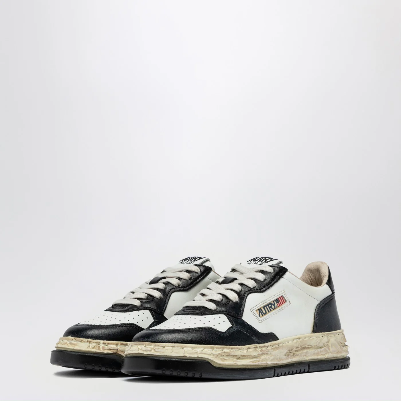 Autry x Maison Mihara Yasuhiro Medalist Low Leather Black White Sneakers
