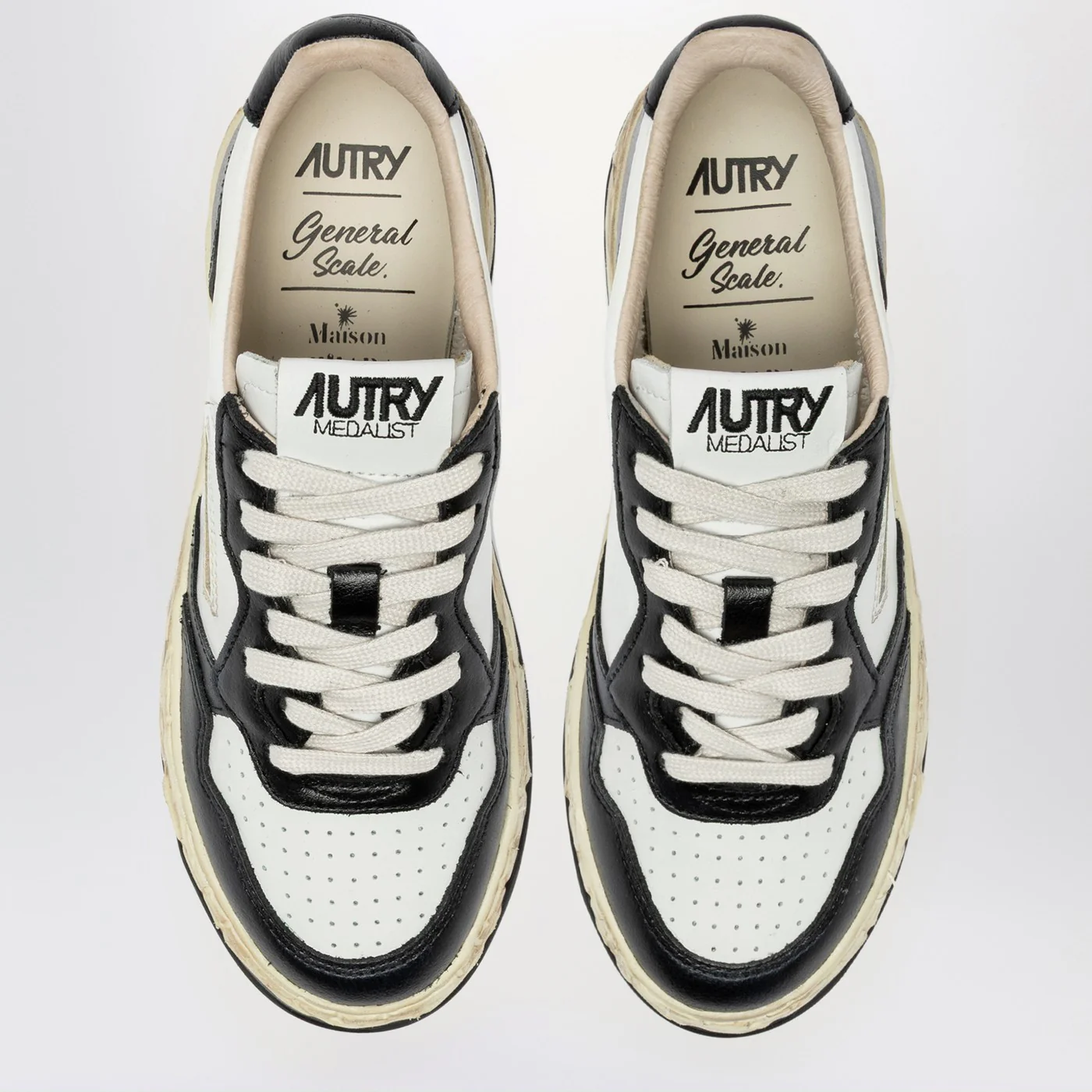 Autry x Maison Mihara Yasuhiro Medalist Low Leather Black White Sneakers