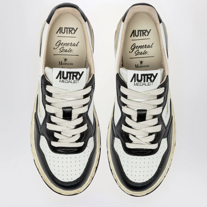 Autry x Maison Mihara Yasuhiro Medalist Low Leather Black White Sneakers