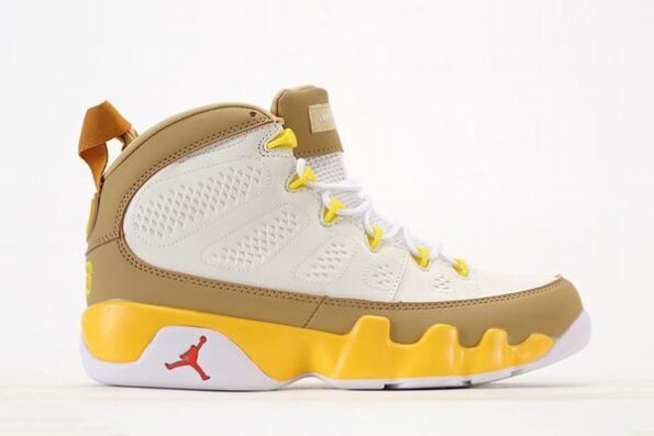 Men's Nike Air Jordan 9 Yellow Brown Shoes
