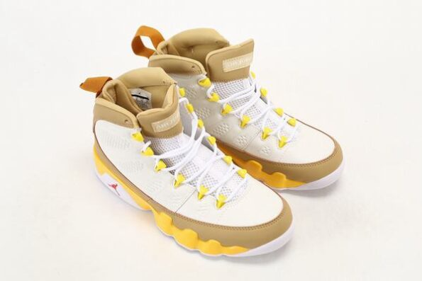 Men's Nike Air Jordan 9 Yellow Brown Shoes