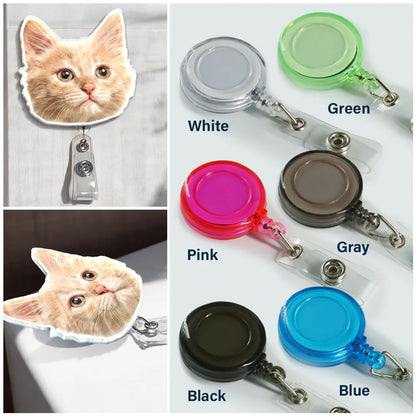 Custom Photo Funny Dog Cat Person Face - Personalized Badge Reel