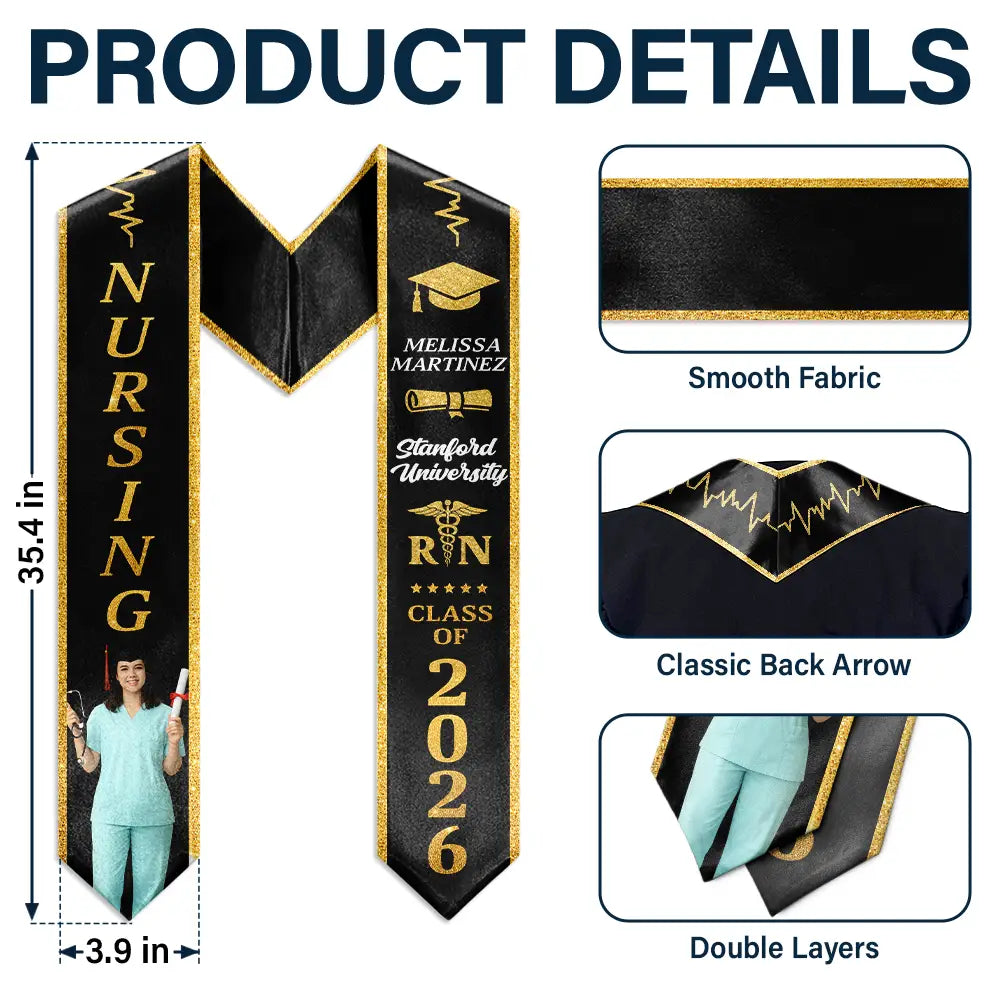 Custom Photo Nursing Graduation - Personalized Stoles
