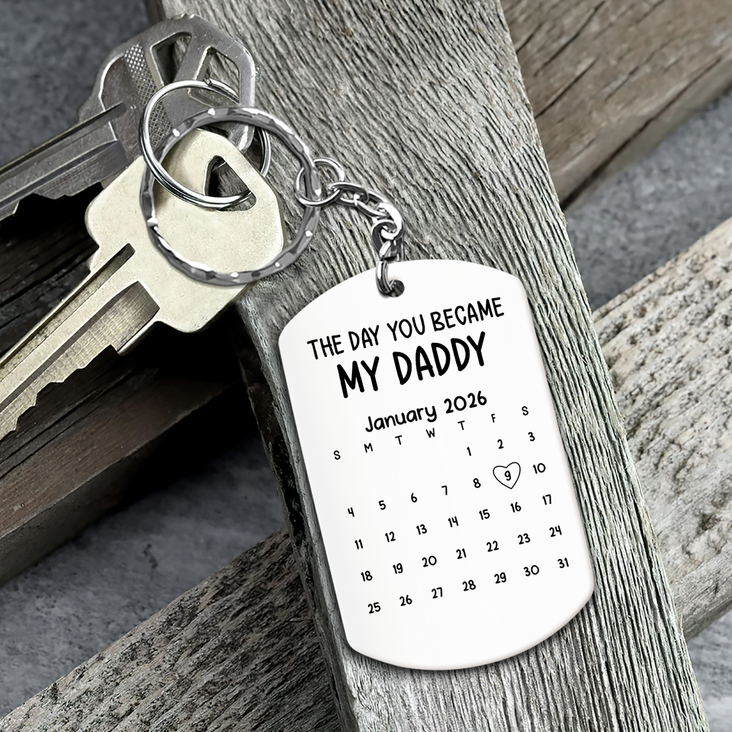 Custom Baby Photo Sketch Line Art Father's Day Gift For New Dad, Husband - Personalized Keychain