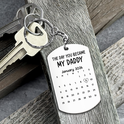 Custom Baby Photo Sketch Line Art Father's Day Gift For New Dad, Husband - Personalized Keychain