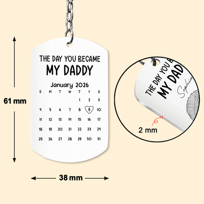 Custom Baby Photo Sketch Line Art Father's Day Gift For New Dad, Husband - Personalized Keychain