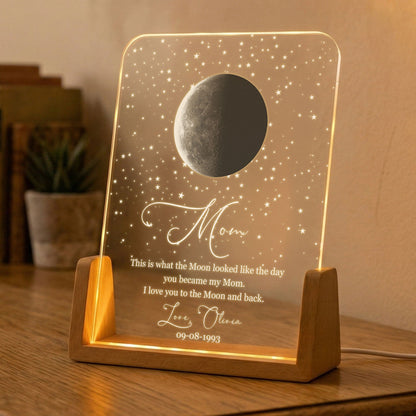 Custom Moon Phase By Date Gift For Mom Mother's Day Keepsake - Personalized Night Light