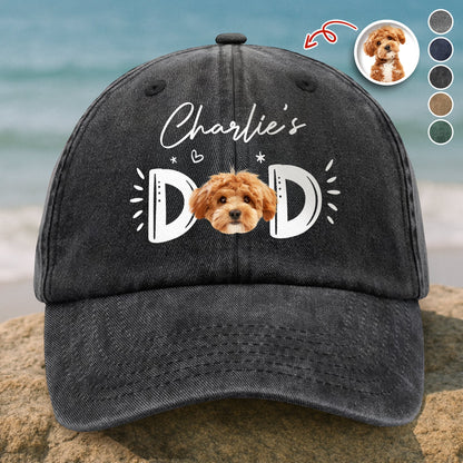 Custom Photo Dog Cat - Dog Mom Cat Mom Washed Denim Baseball Cap