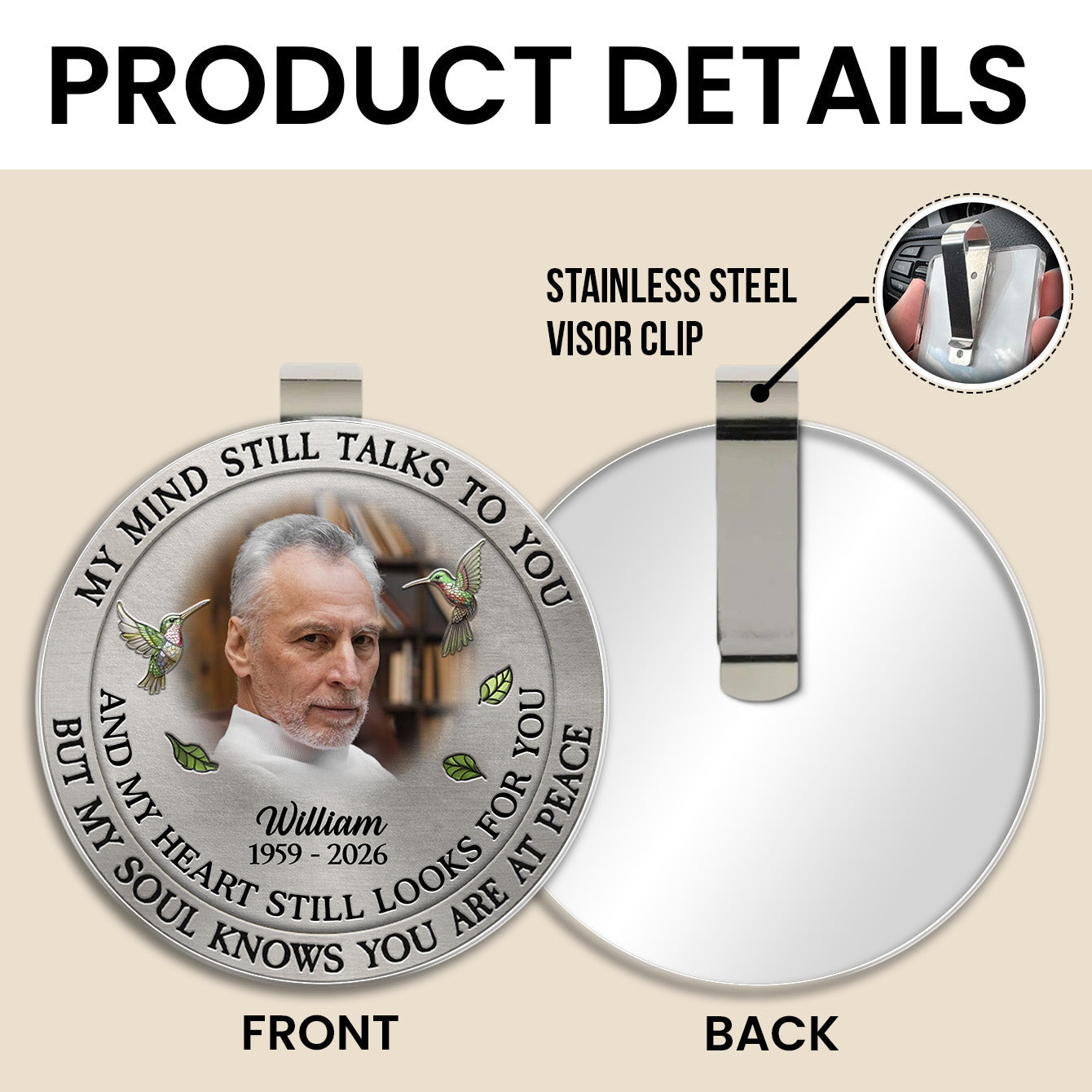 Custom Photo My Mind Still Talk To You - Personalized Car Visor Clip - Special Gift For Family Members