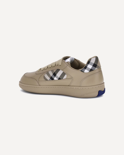 Men’s Burberry Leather Check Terrace Beige Sneakers