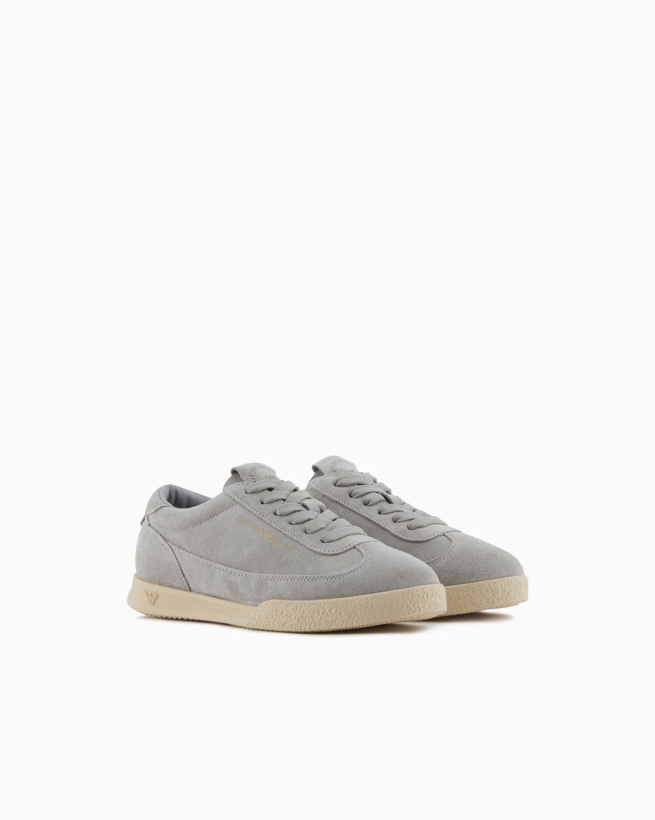 Men's Emporio Leather And Suede Gray Sneakers