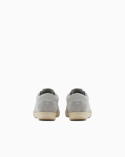 Men's Emporio Leather And Suede Gray Sneakers