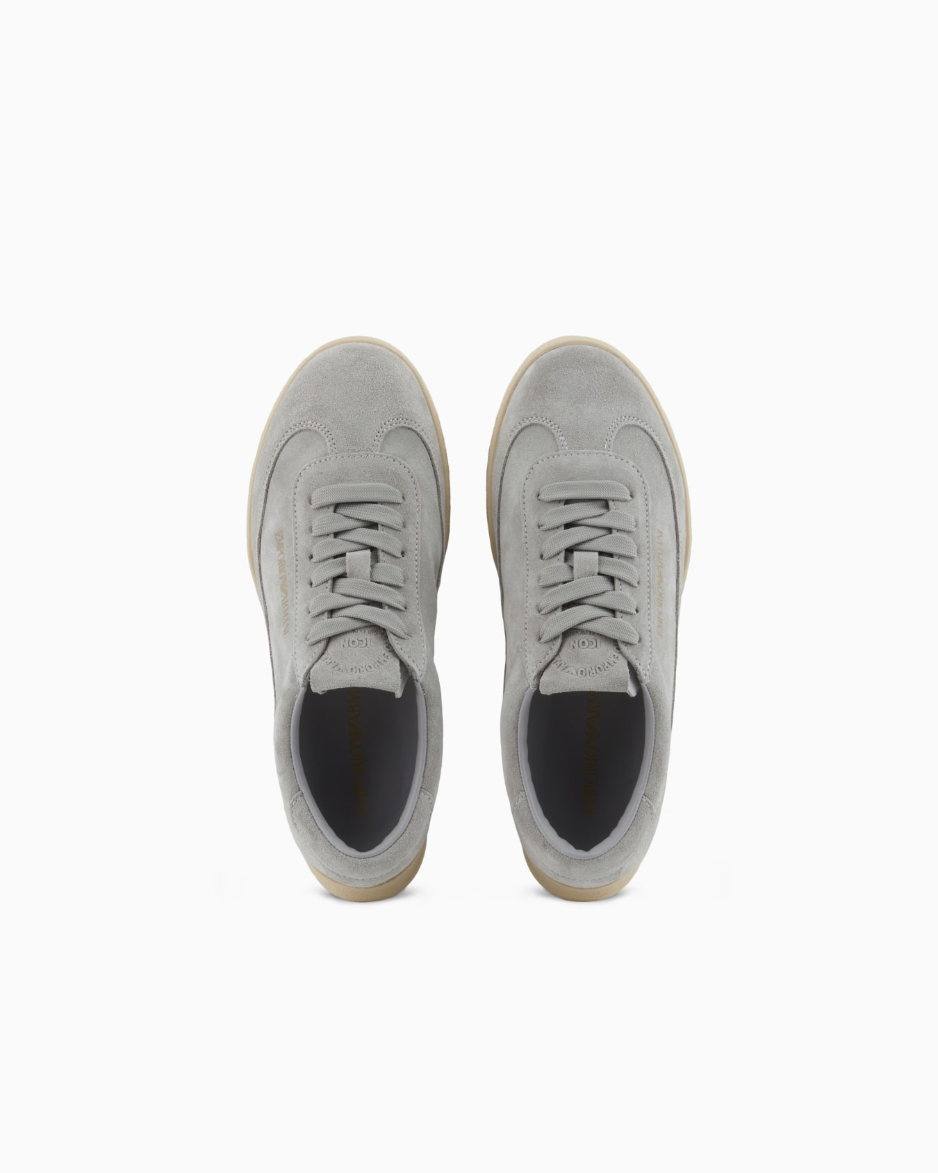 Men's Emporio Leather And Suede Gray Sneakers