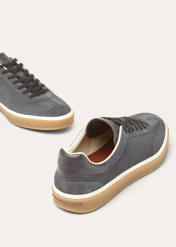 Men's Loro Piana Tennis Walk Obsidian Grey Sneakers