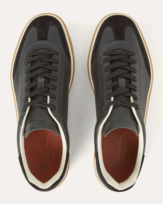 Men's Loro Piana Tennis Walk Black Sneakers