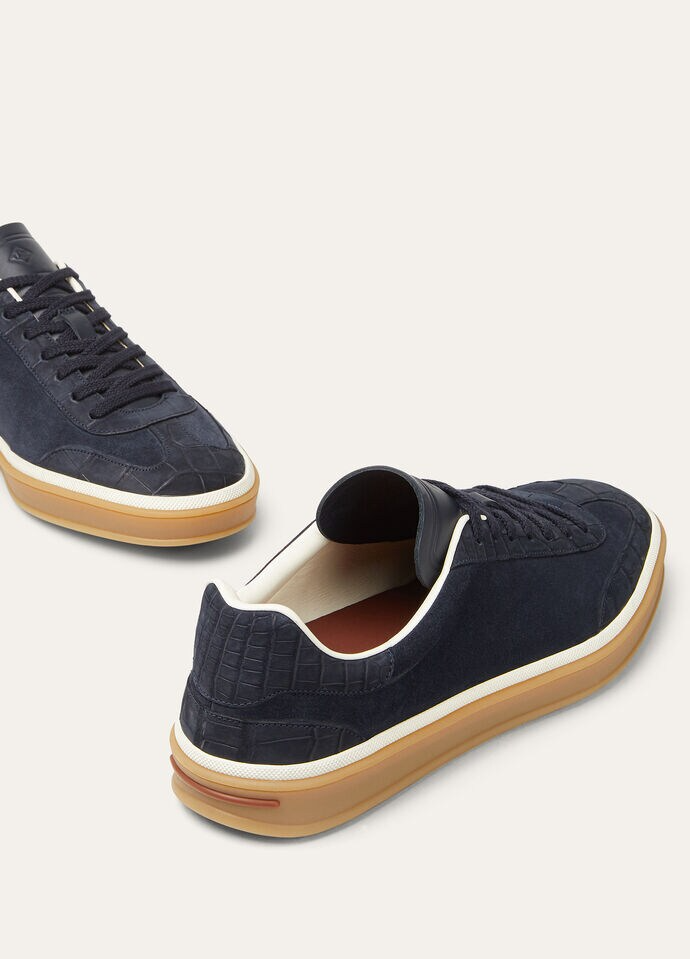 Men's Loro Piana Tennis Walk Blue Navy Sneakers
