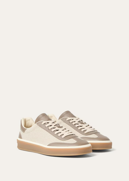Men's Loro Piana Tennis Walk  Natural Almond Tree Sneakers