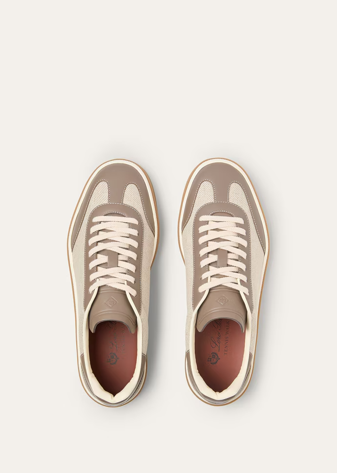 Men's Loro Piana Tennis Walk  Natural Almond Tree Sneakers