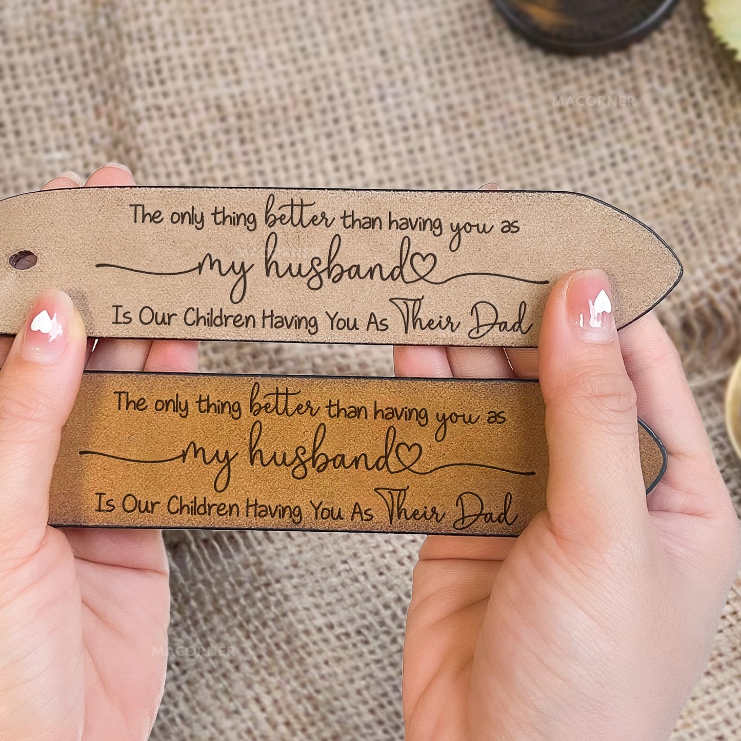 Having You As A Dad - Personalized Engraved Leather Belt