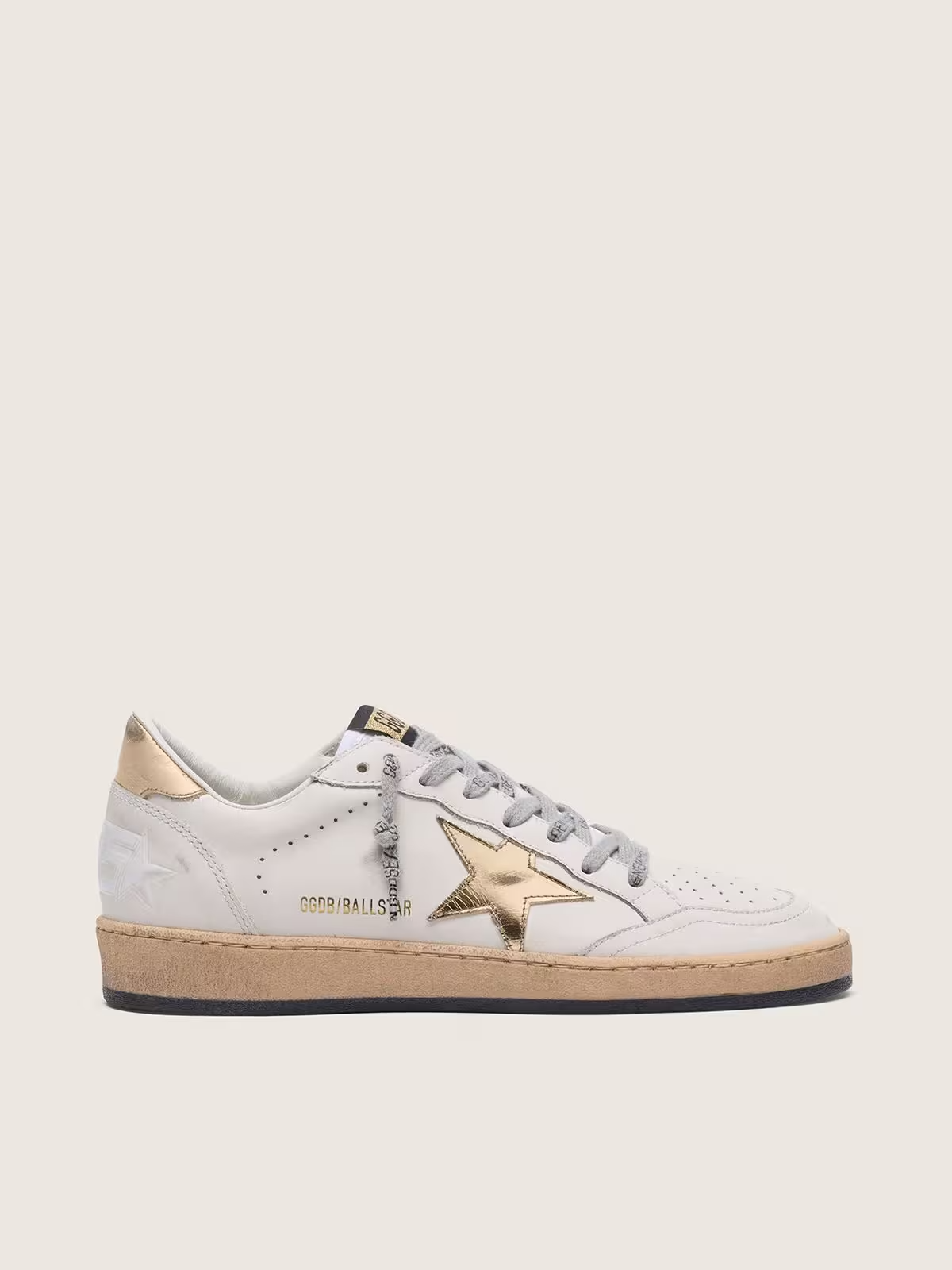 Men's Golden Goose Ball Star Gold Laminated Star Sneakers