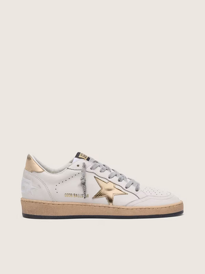 Men's Golden Goose Ball Star Gold Laminated Star Sneakers