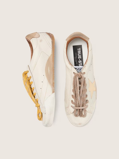 Men's Golden Goose Deluxe Brand Super-Star Gold Star And Beige Sneakers
