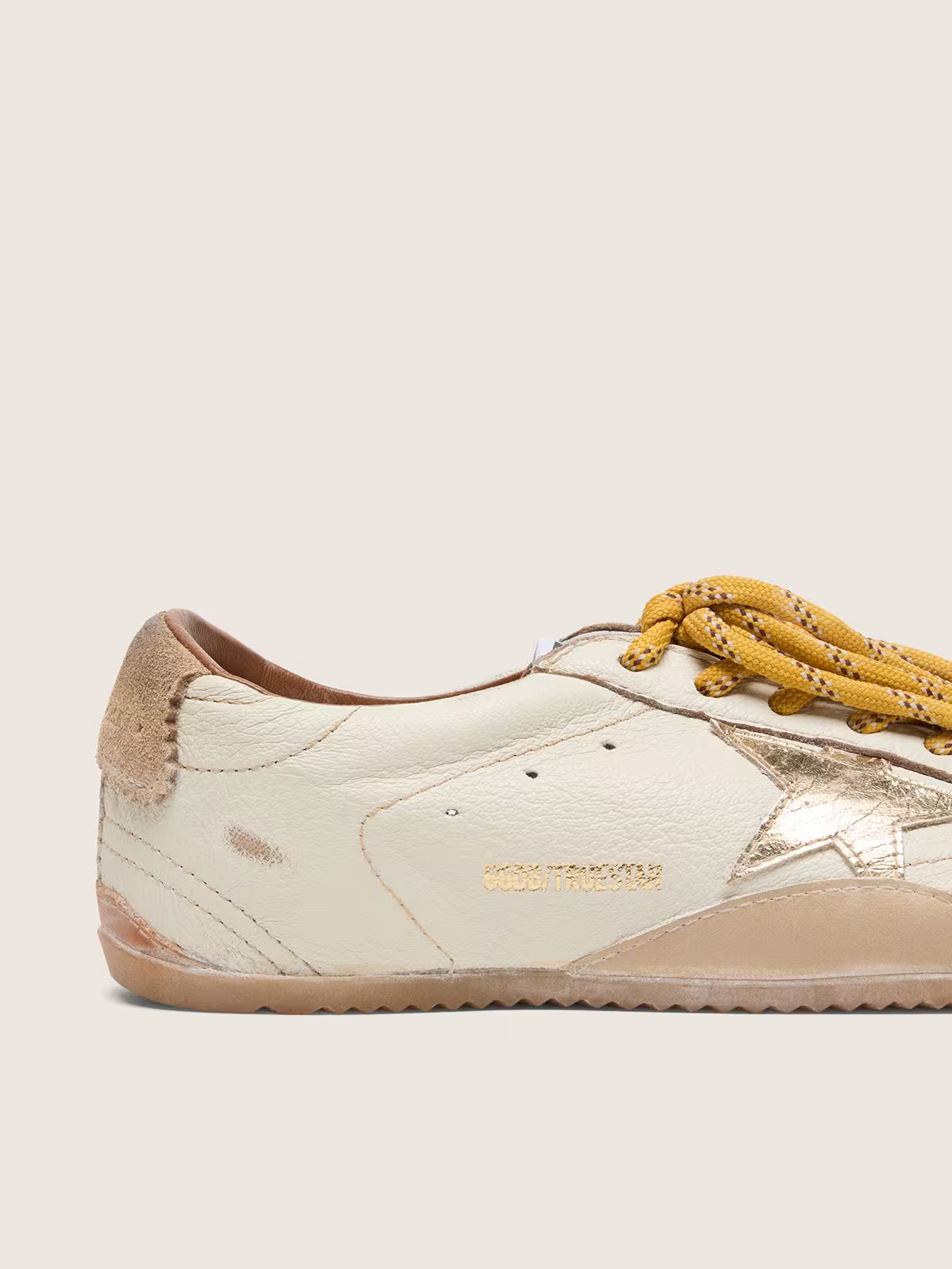 Men's Golden Goose Deluxe Brand Super-Star Gold Star And Beige Sneakers