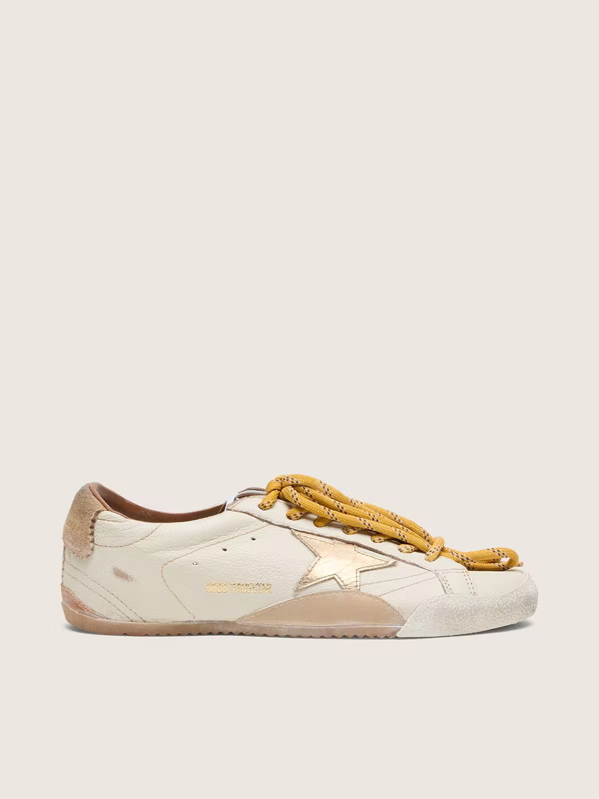 Men's Golden Goose Deluxe Brand Super-Star Gold Star And Beige Sneakers