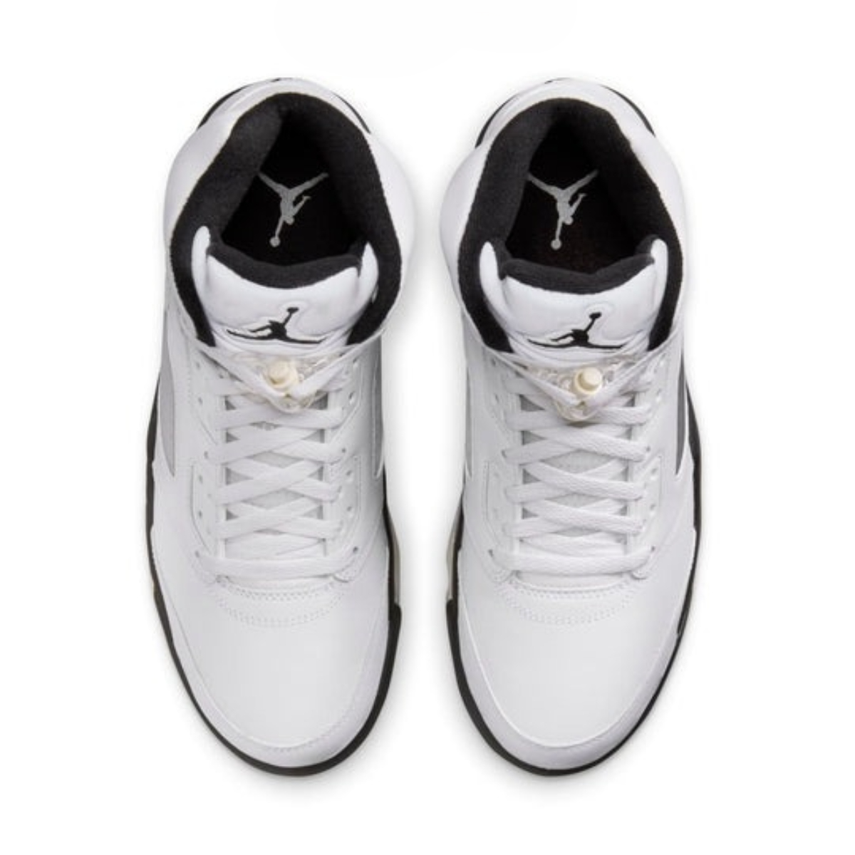 Men's Nike Air Jordan 5 Retro White Black Shoes