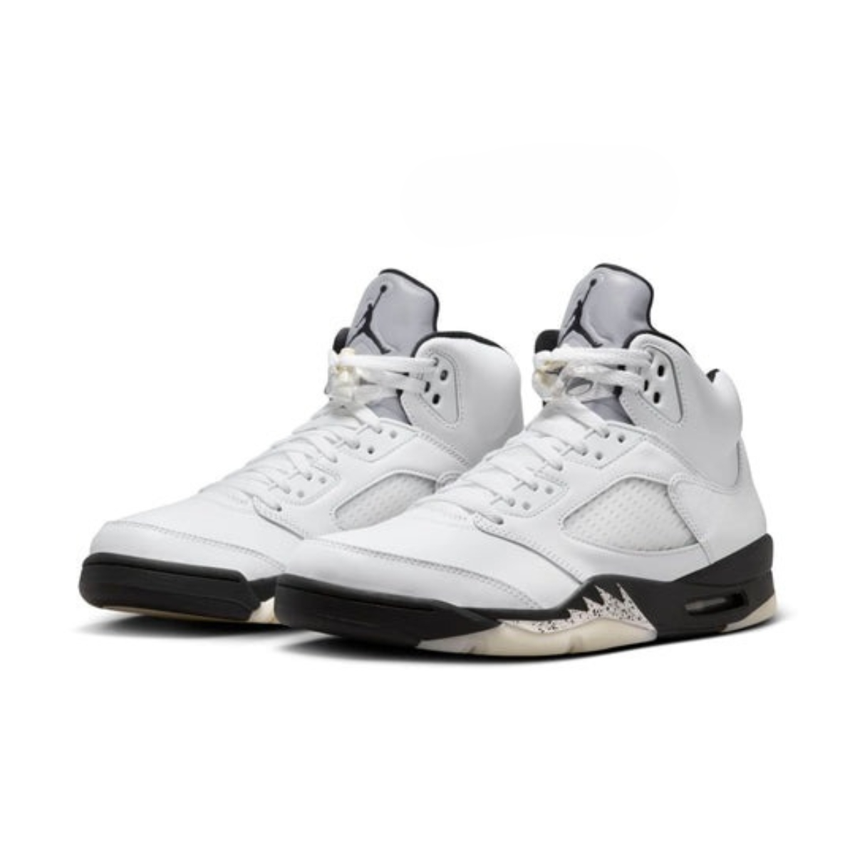 Men's Nike Air Jordan 5 Retro White Black Shoes